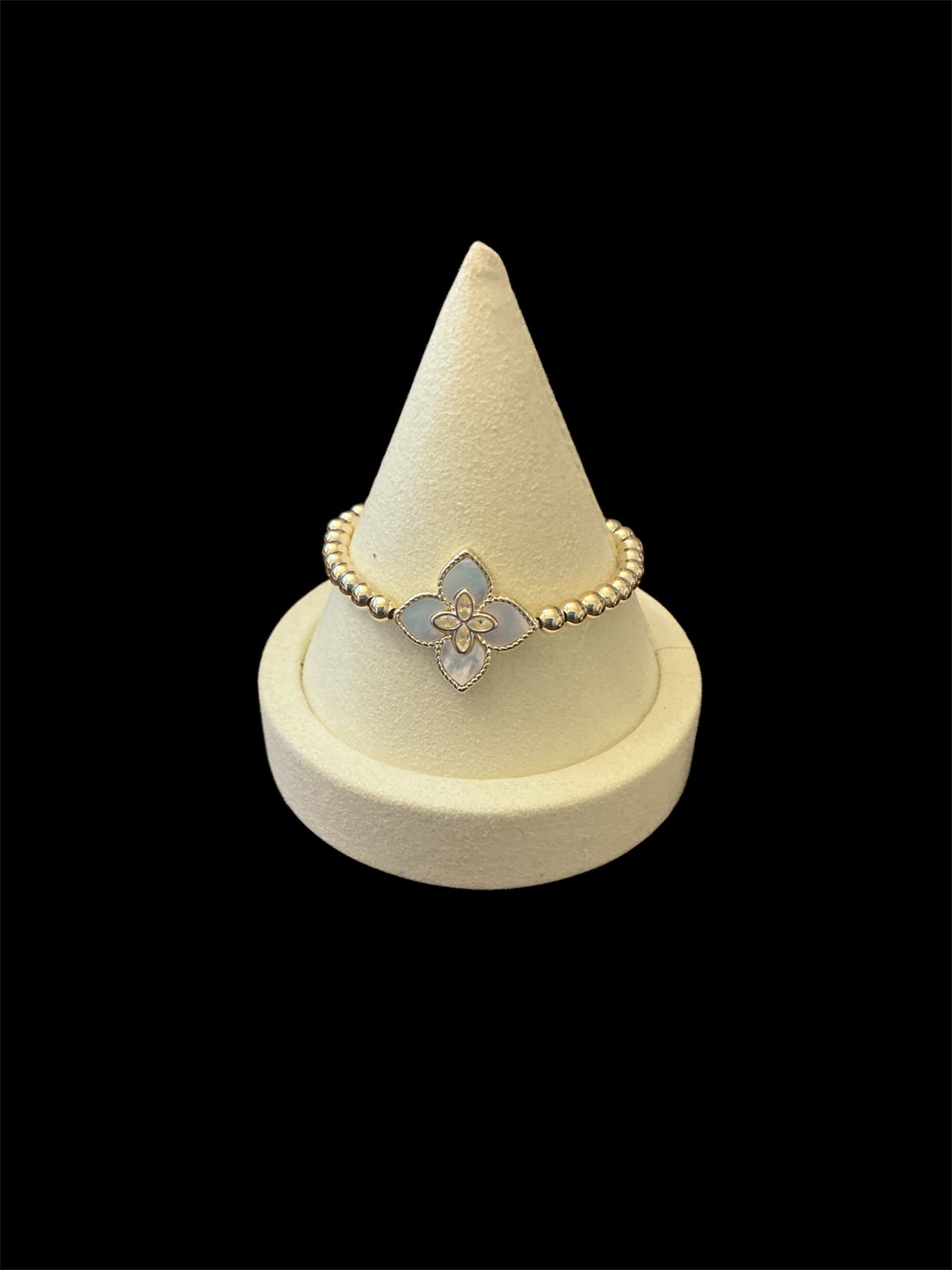 Gold Mother of Pearl Stretch Bracelet