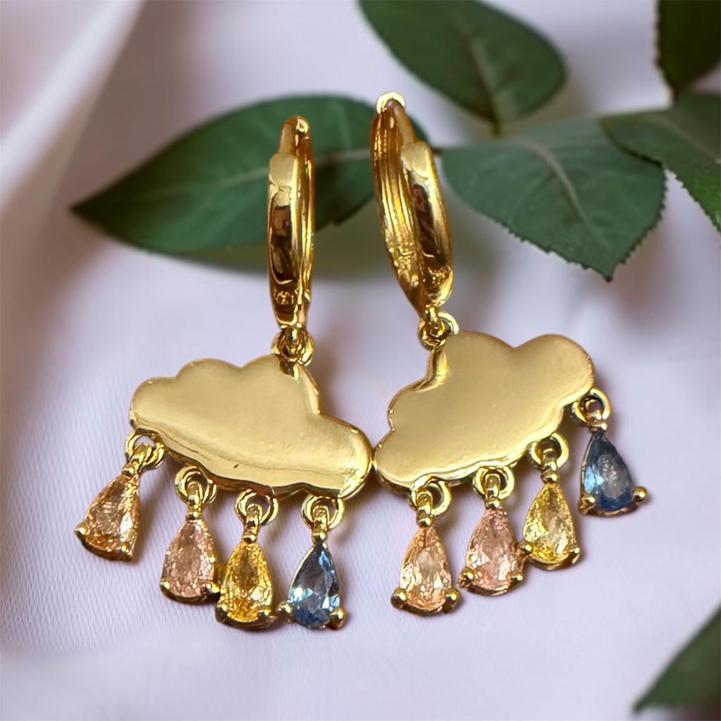 Gold Plated Huggie Cloud Earrings