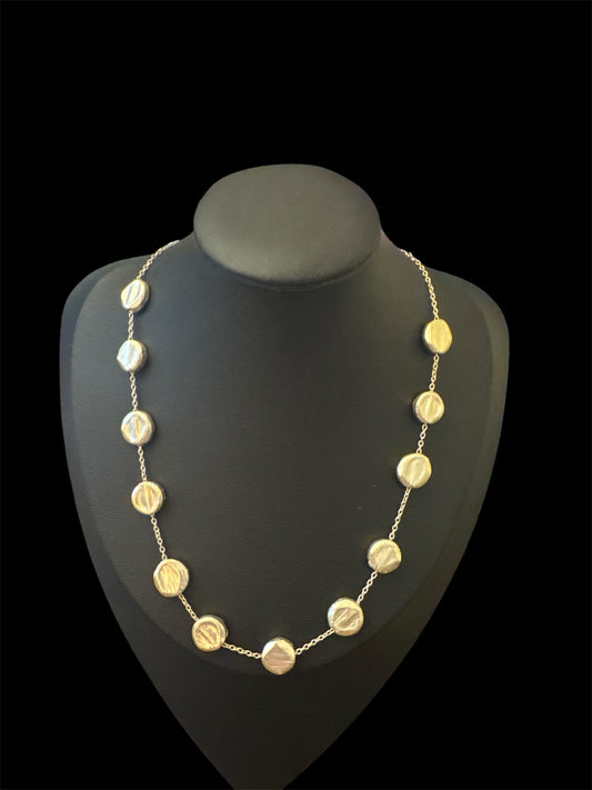 12 Disc Gold Necklace 16.5" to 19"