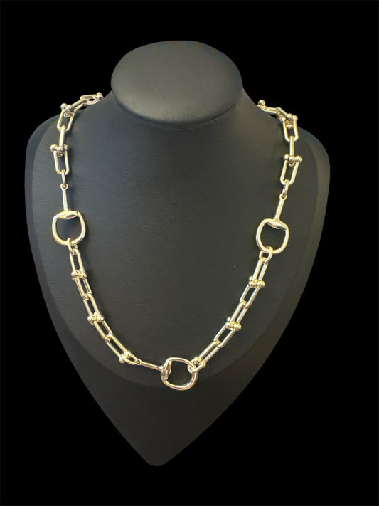 Gold Plated Link Necklace 17" to 19"