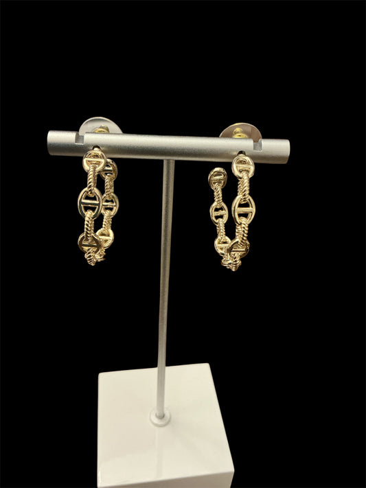 Gold Hoop Mariner Earrings