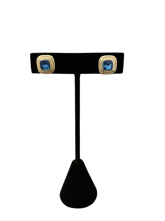 Blue Square Stud Earrings