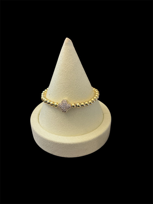 Gold Crystal Pavé Stretch Bracelet