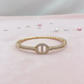 Gold Plated Bangle Bracelet with Clear Crystals