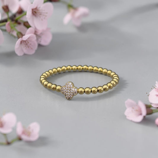 Gold Crystal Pavé Stretch Bracelet