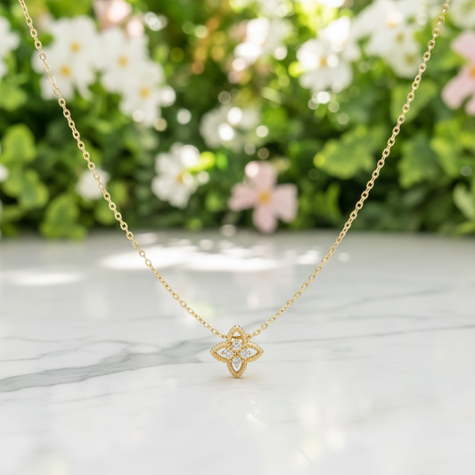Gold Plated Flower Necklace